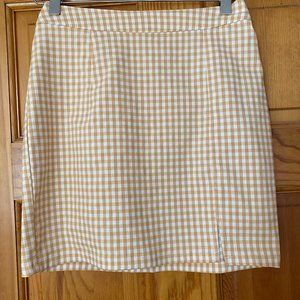 Garage Yellow and White Gingham Mini Skirt